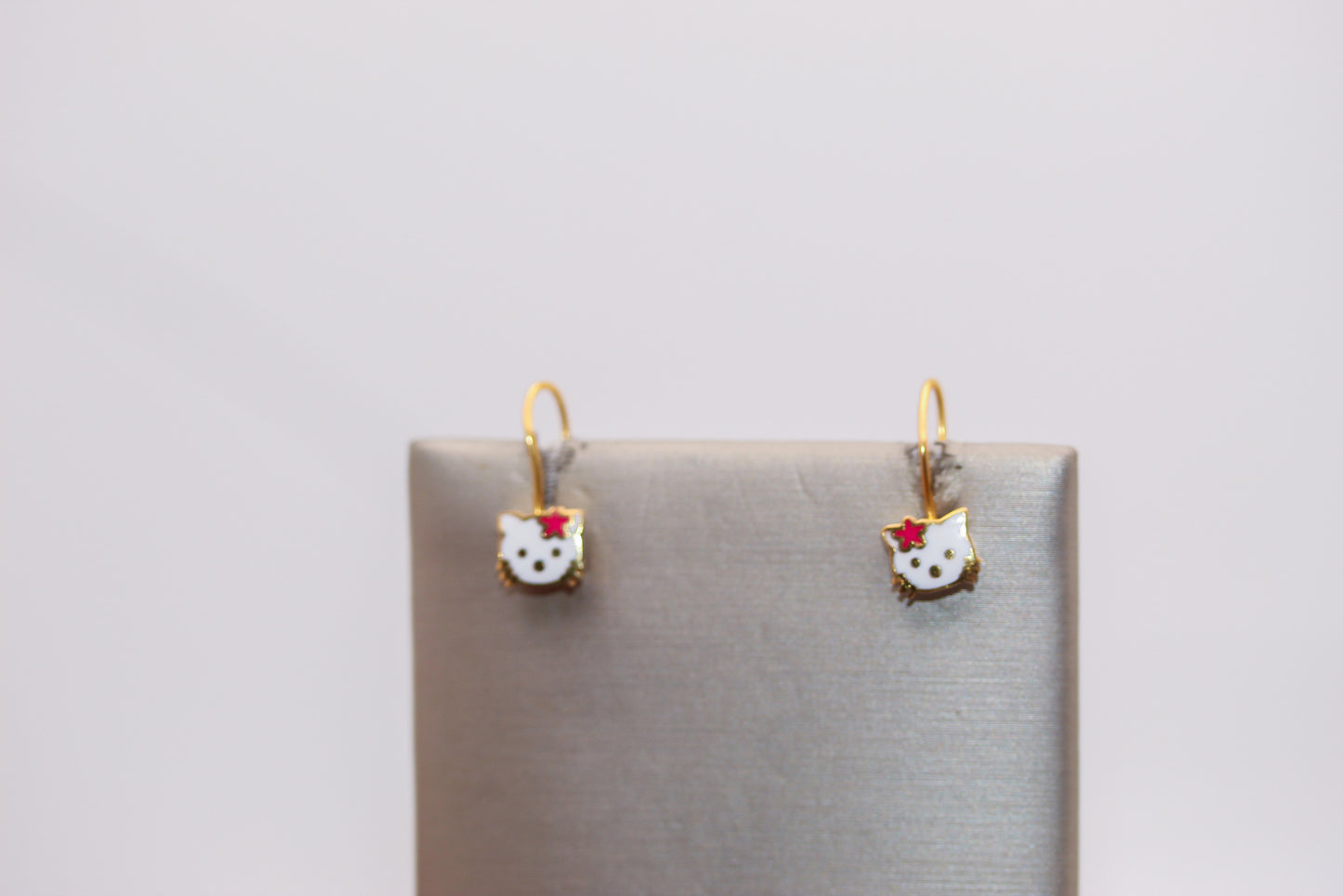 21K Gold Kids Cat Earrings