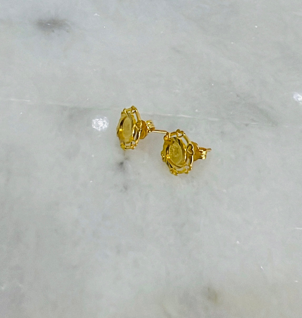 21K Gold Mini Post Coin Earrings