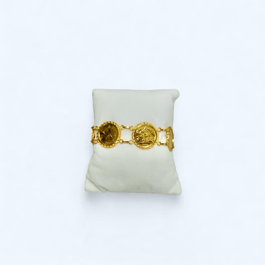 21K Gold English Coin Bracelet