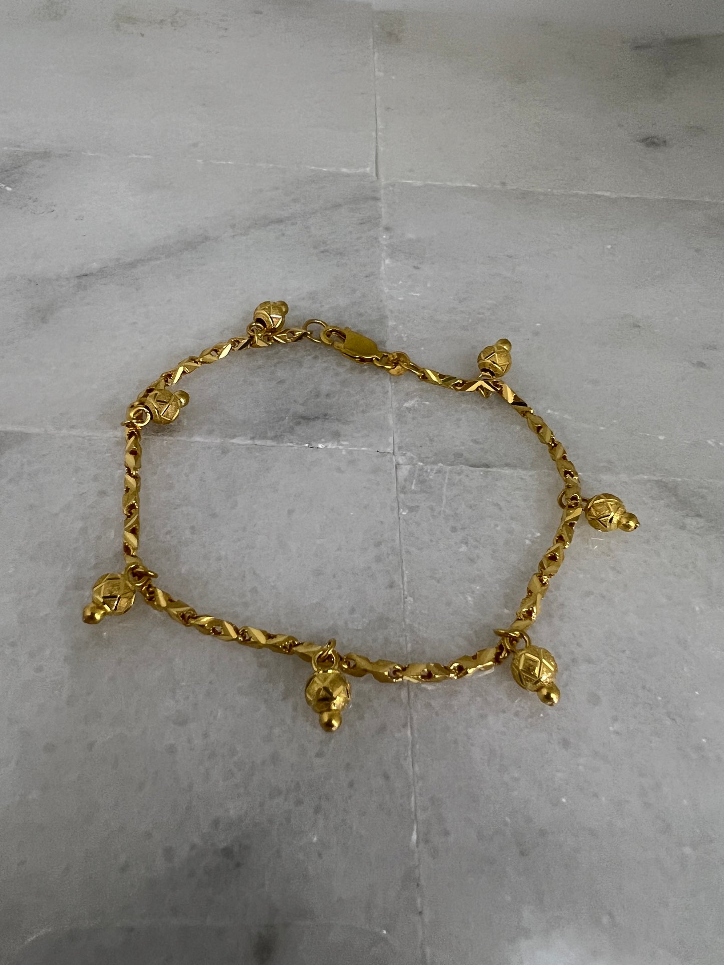 21k Gold Bead Necklace Set