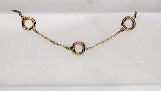 14K Gold Two Tone Bracelet