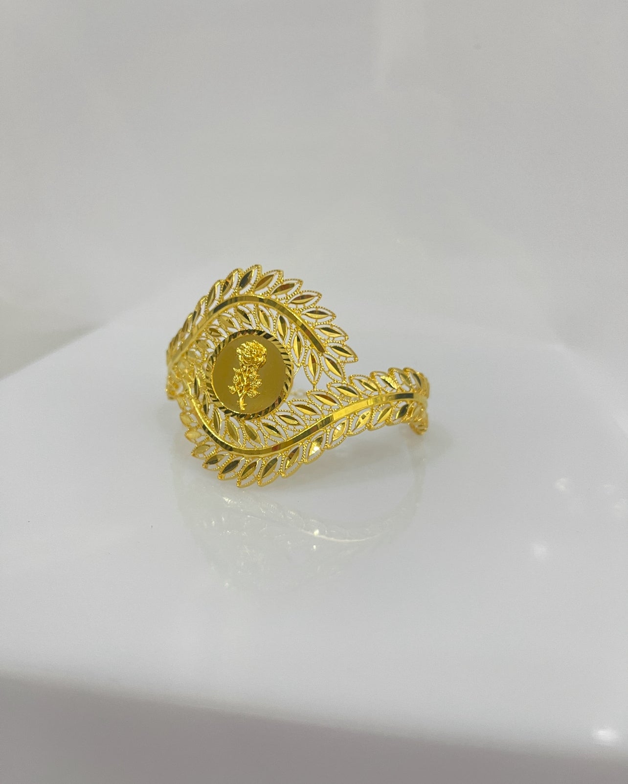 21K Gold Leaf Cuff Bracelet