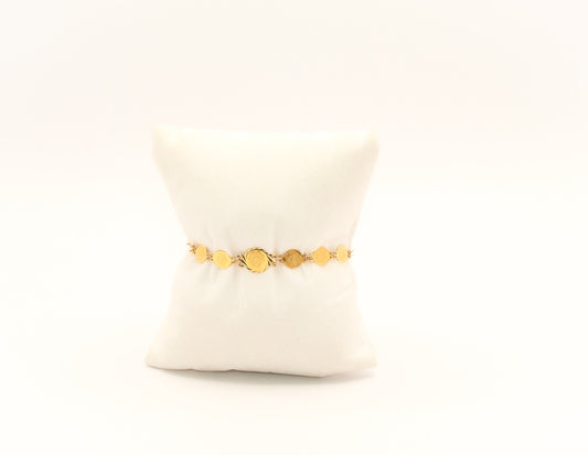 21K Gold Flower Coin Bracelet