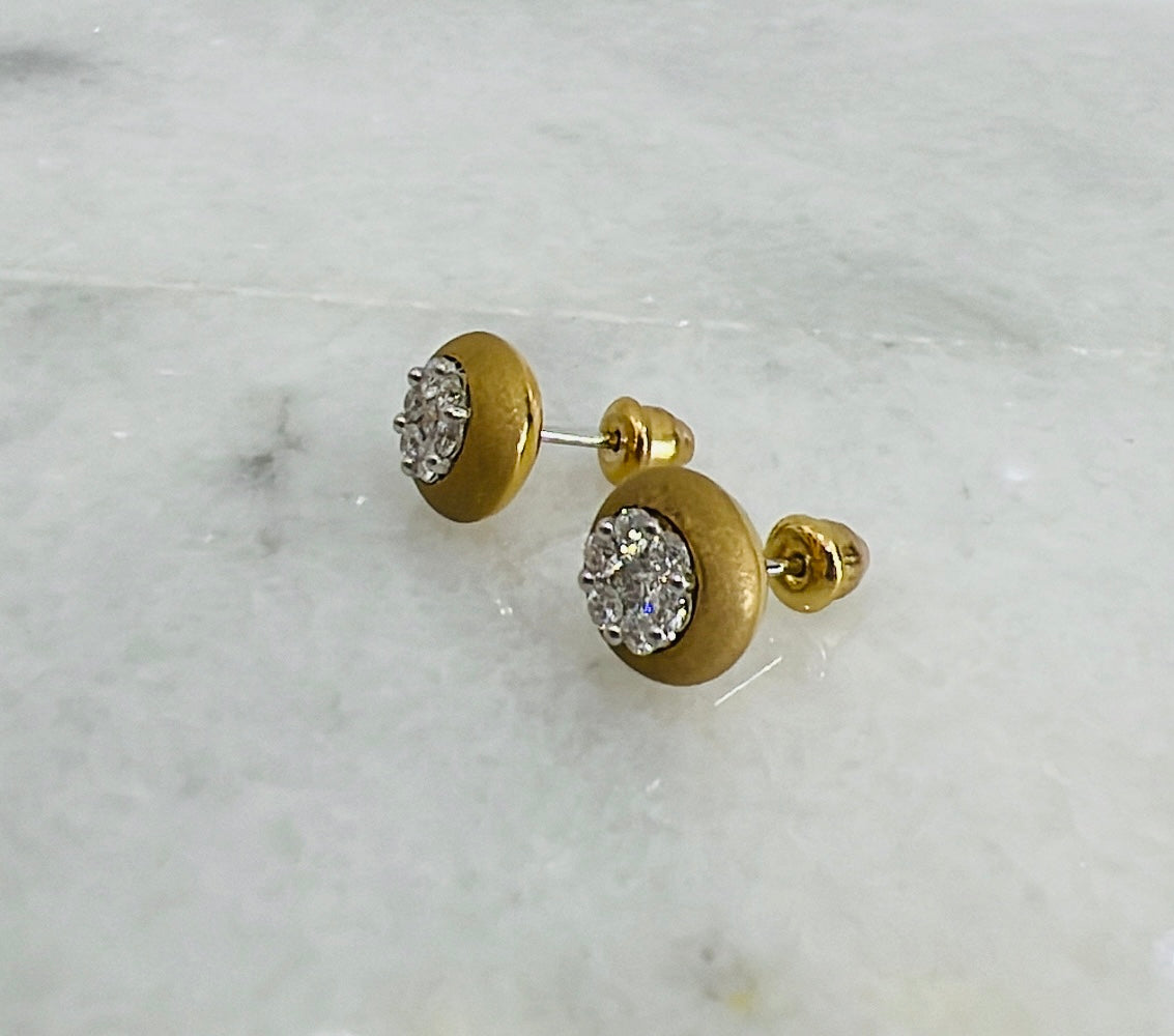 18K Gold .62 Carat Diamond Stud Earrings