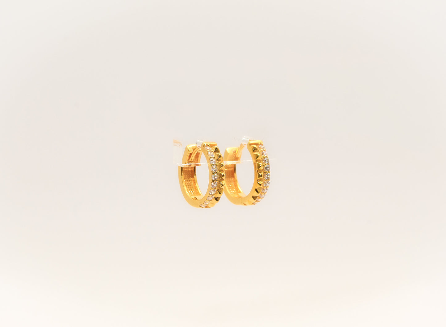 21K Gold Kids Mini Studded Huggies Earrings