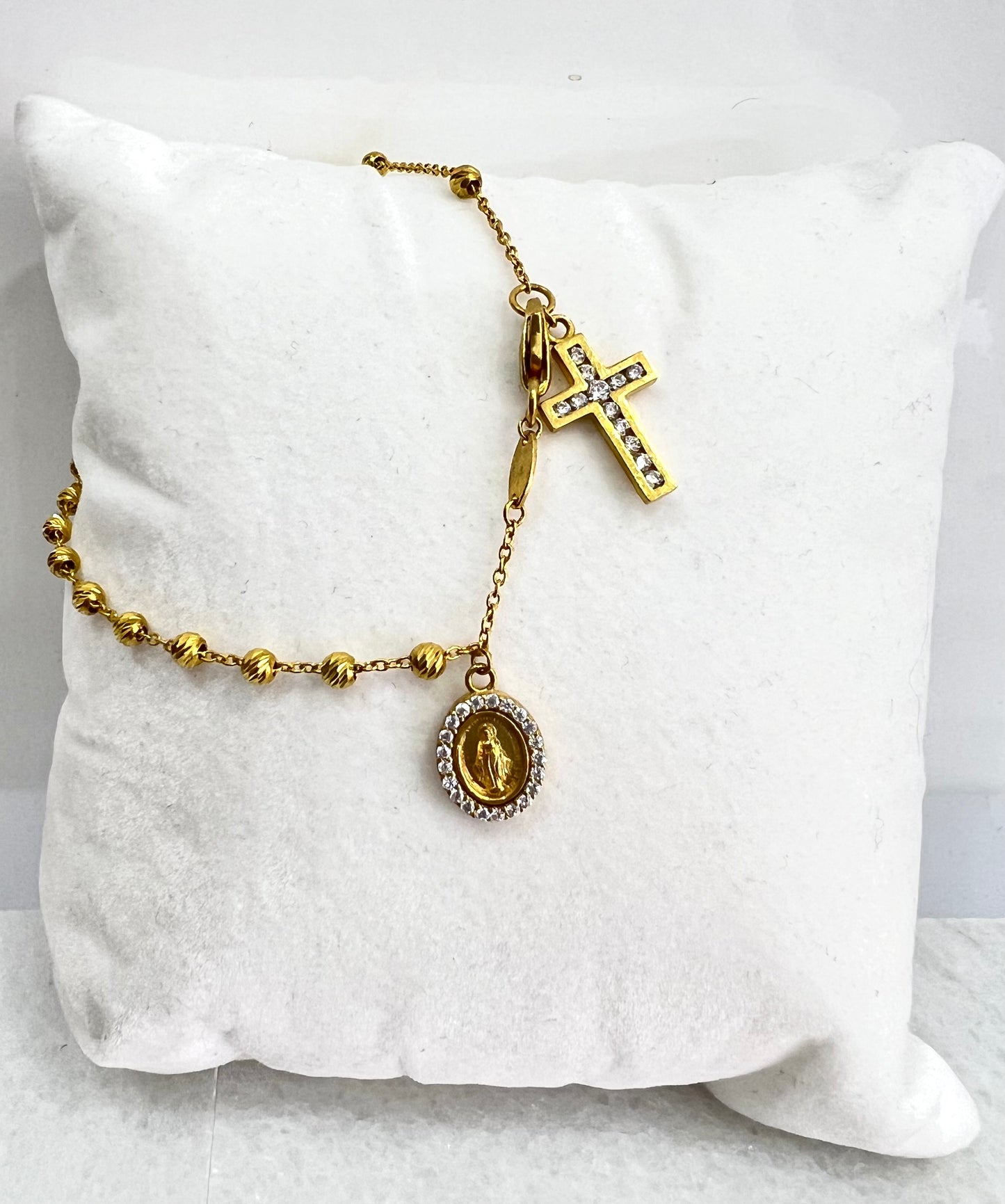21K Gold Rosary Bracelet
