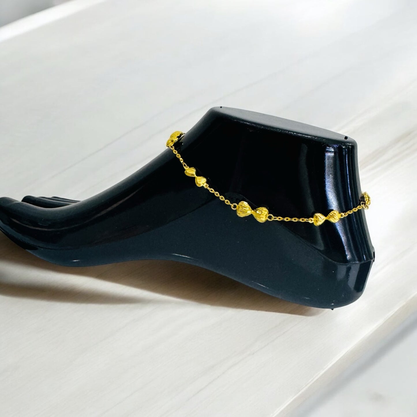 21k Gold Bow Motif Anklet