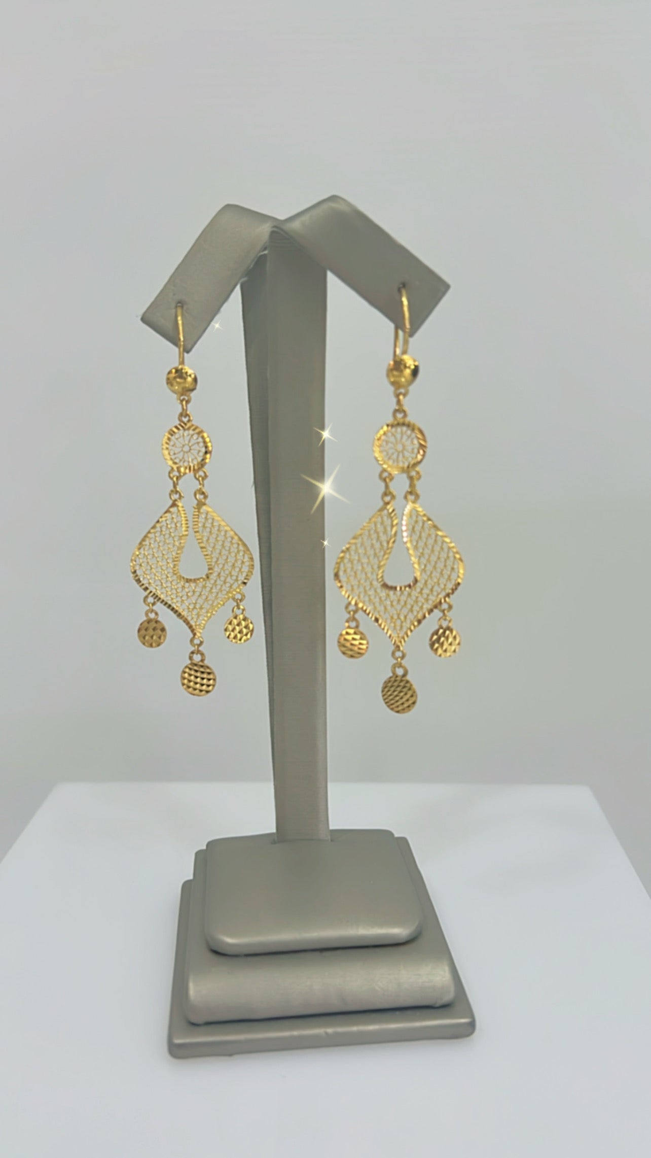 21K Gold Dangle Earrings