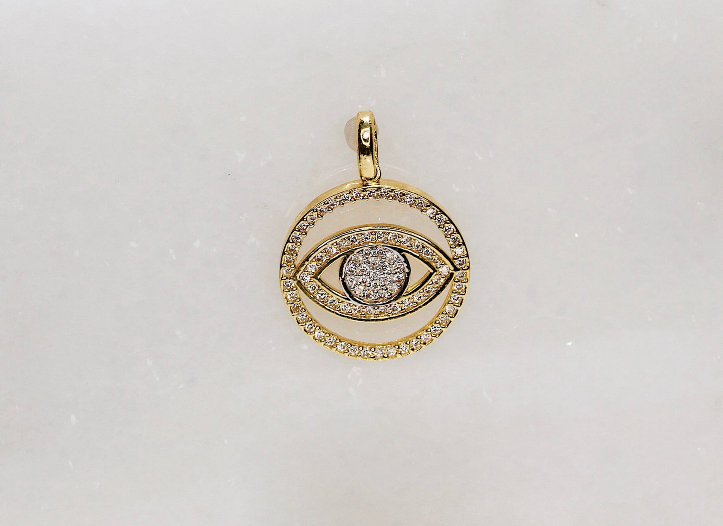 18K Gold Evil Eye Pendant