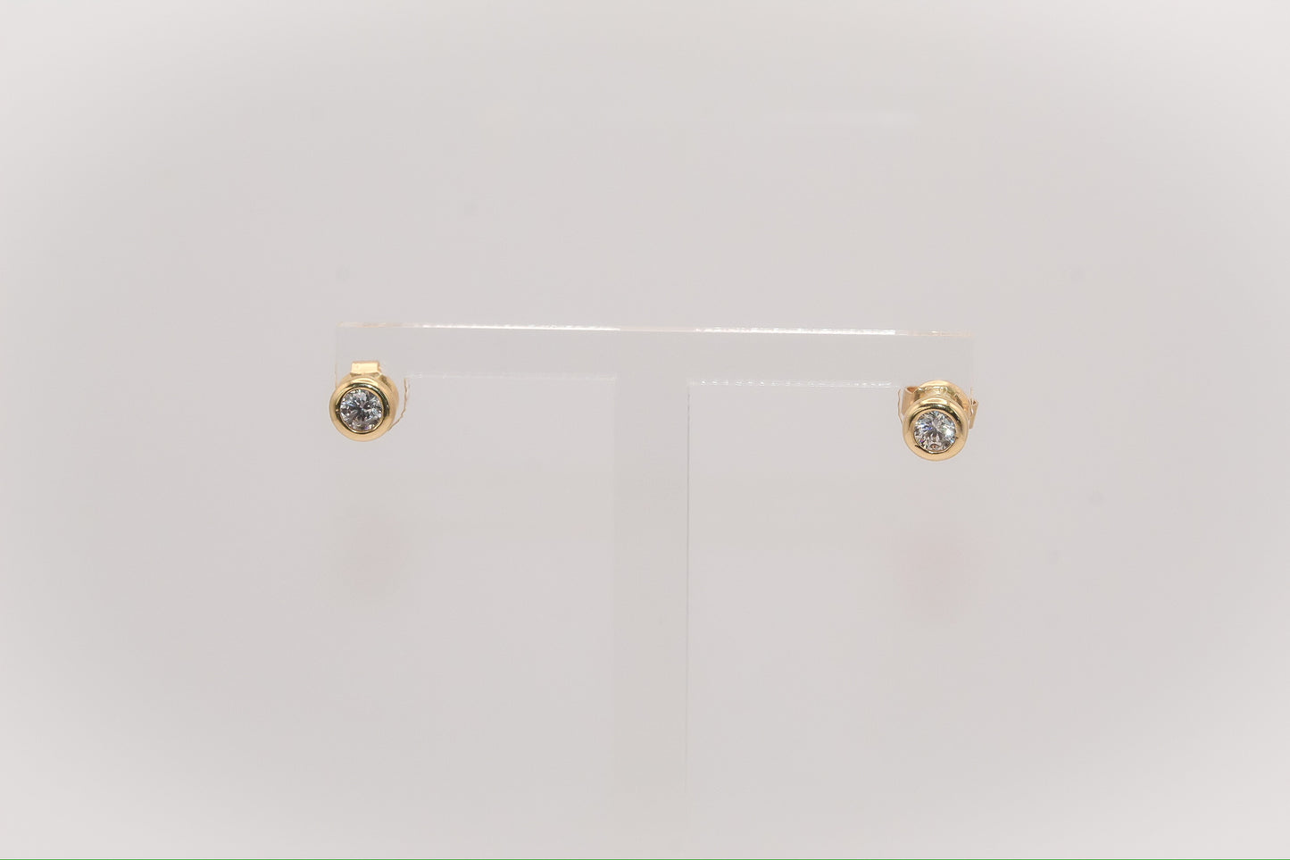 14K Gold Bezel Stud Earrings