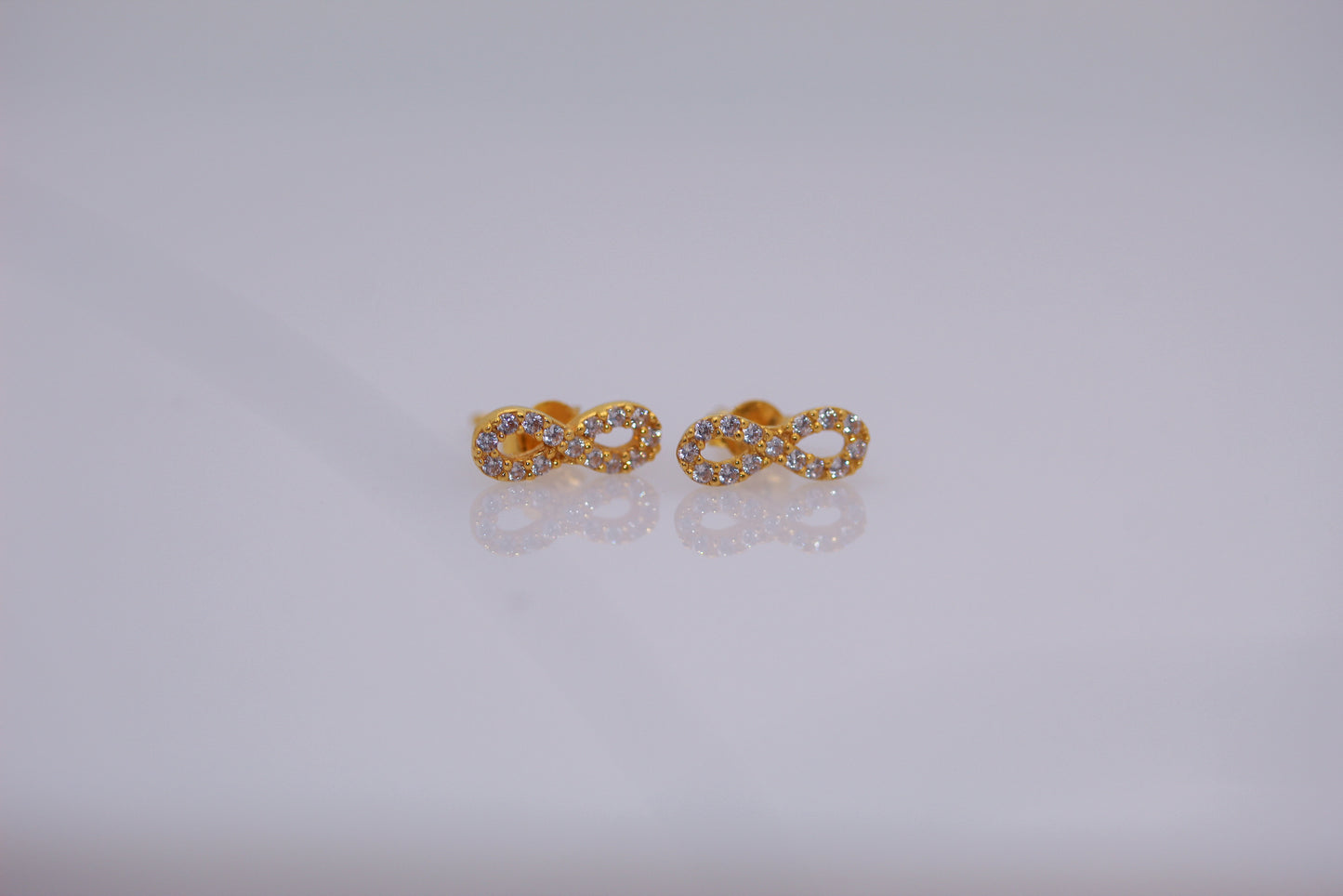 21K Gold Infinity Earrings