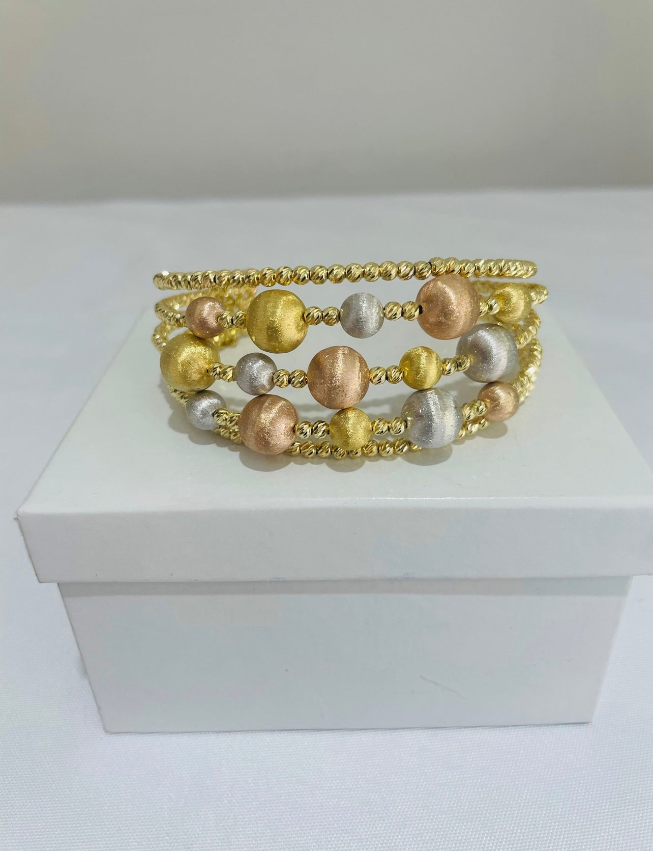 18K Gold Trio Tone Cuff Bracelet