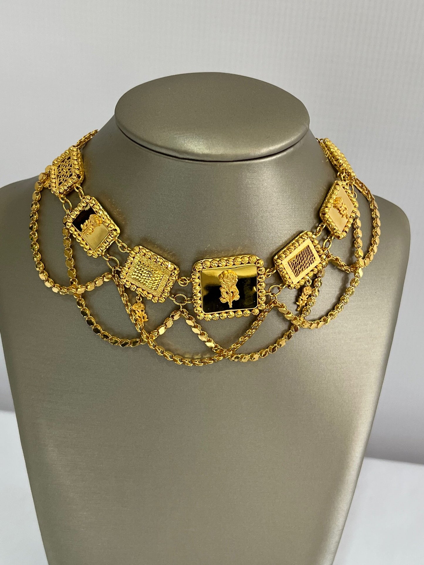 21K Gold Himo Choker Necklace