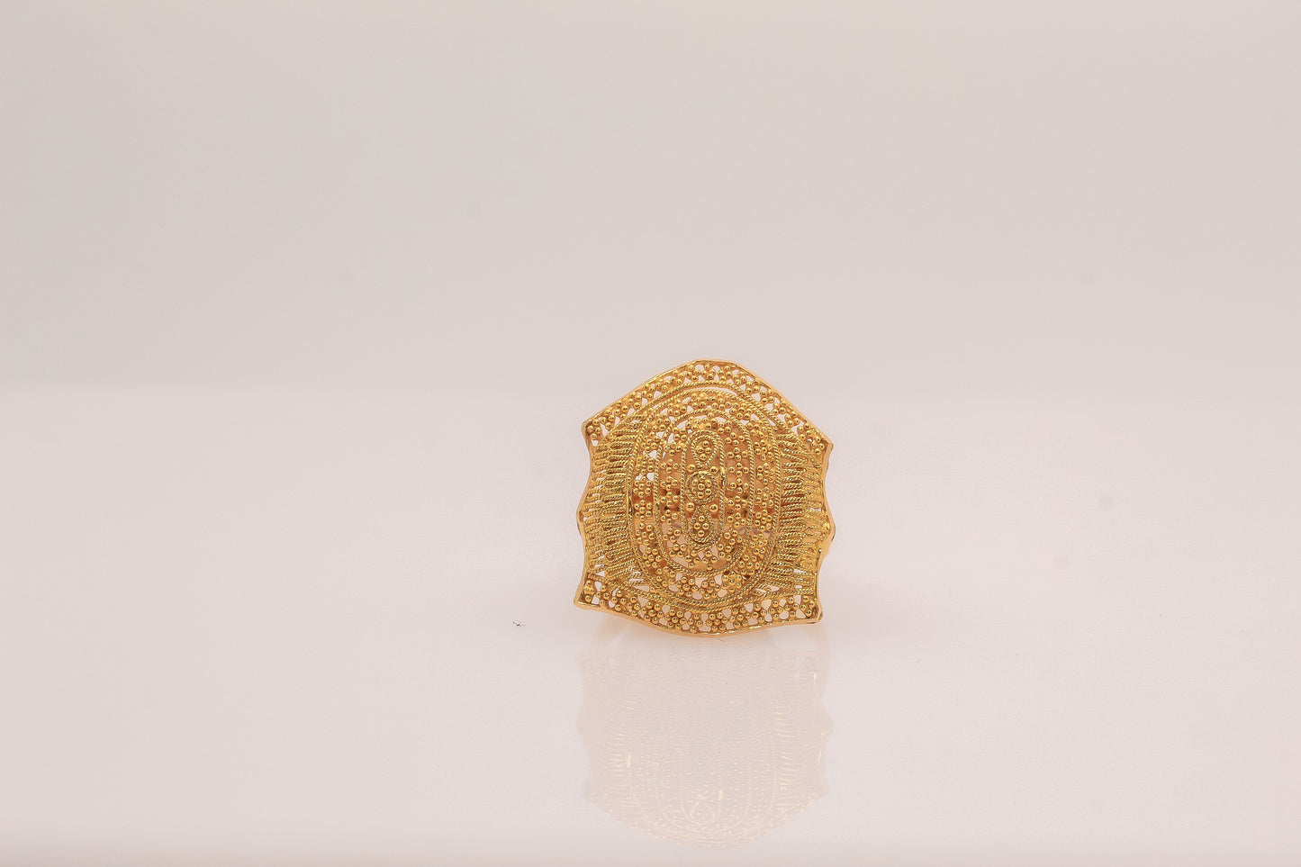 21K Gold Indian Motif Ring