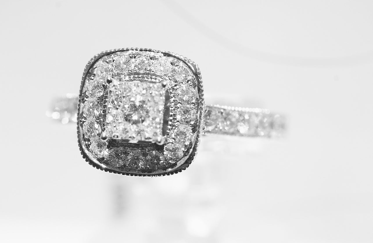 14K White Gold 1.08 Carat Diamond Ring