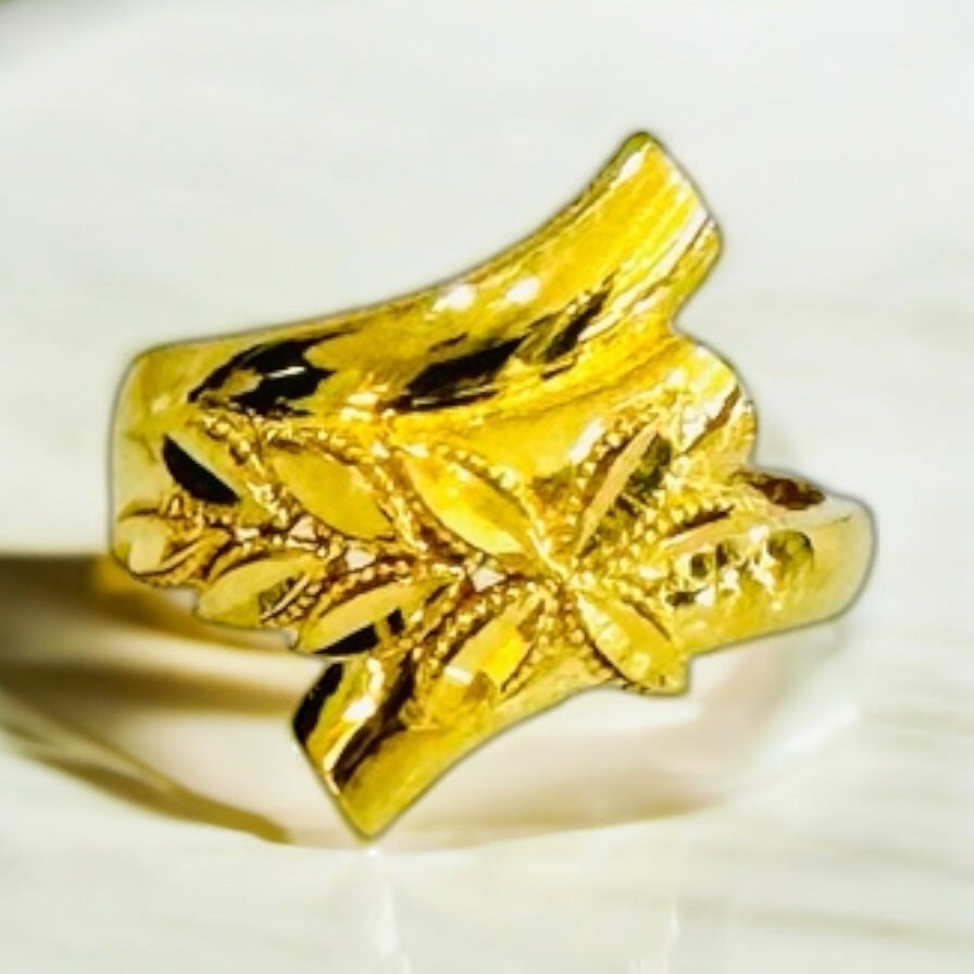 21K Gold Leaf Ring
