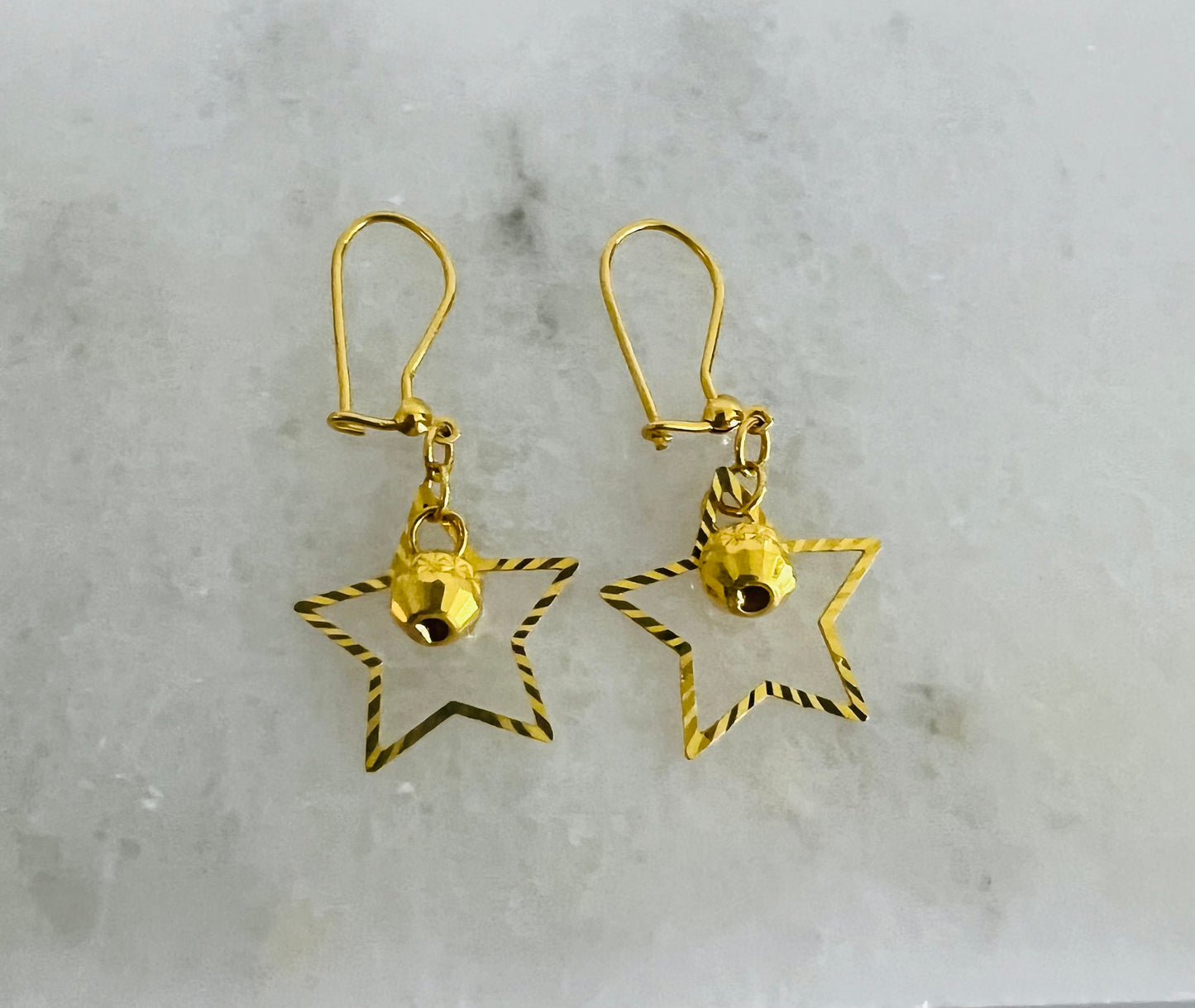 21K Gold Star Earrings