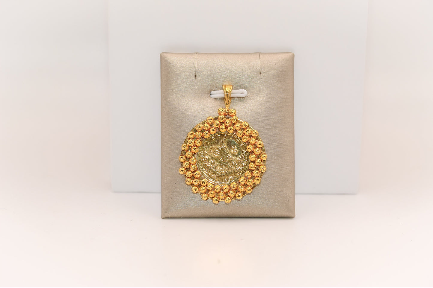 21K Gold Turkish Coin Himo Pendant