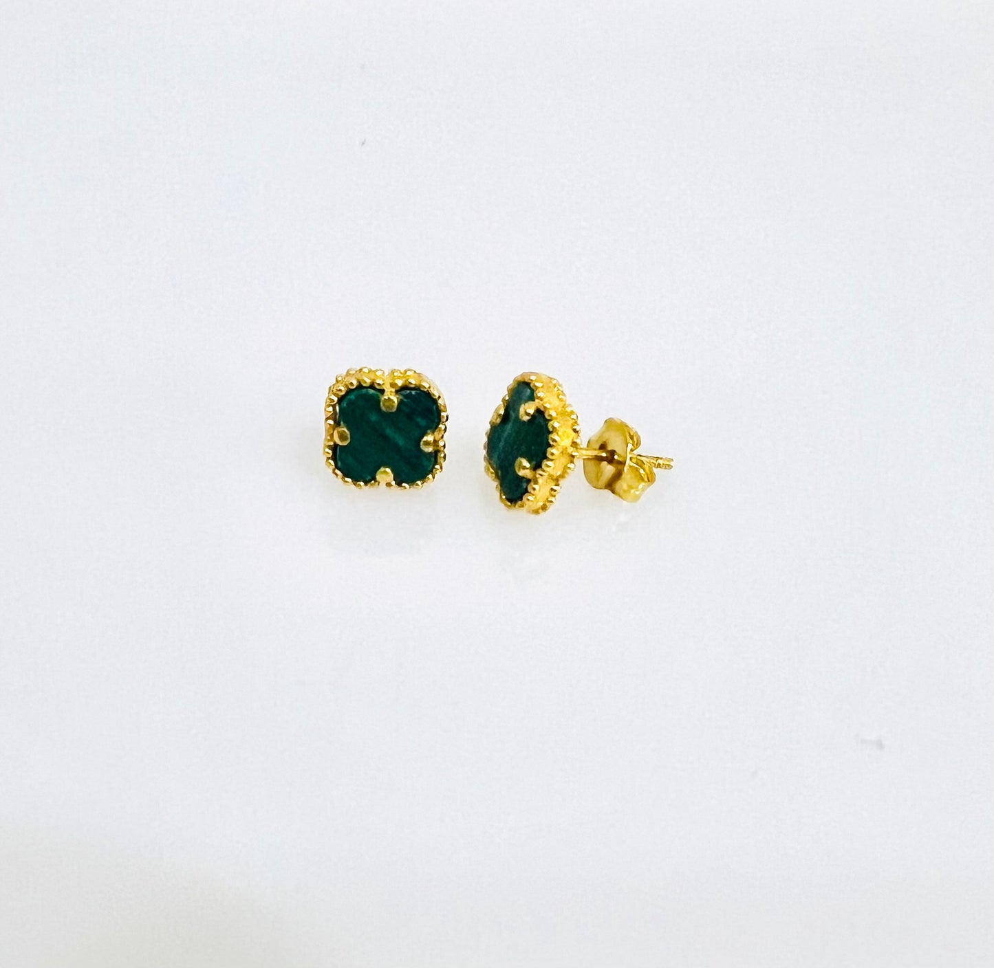 21K Gold Malachite Earrings