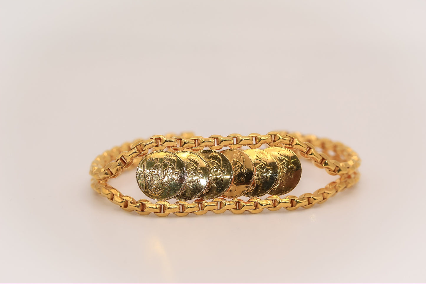21K Gold Himo Coin Bracelet
