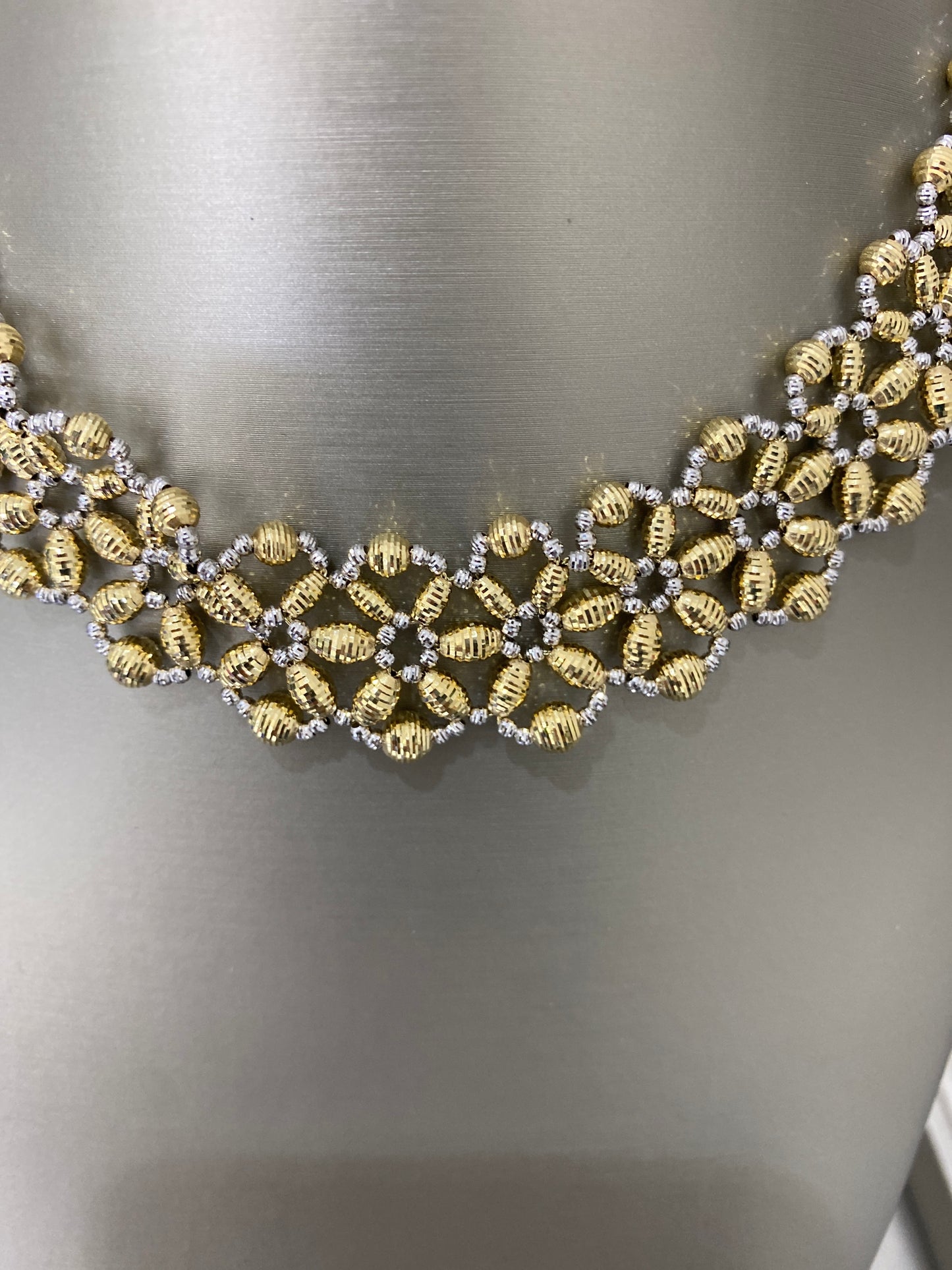 14k Gold Two Tone Necklace Set