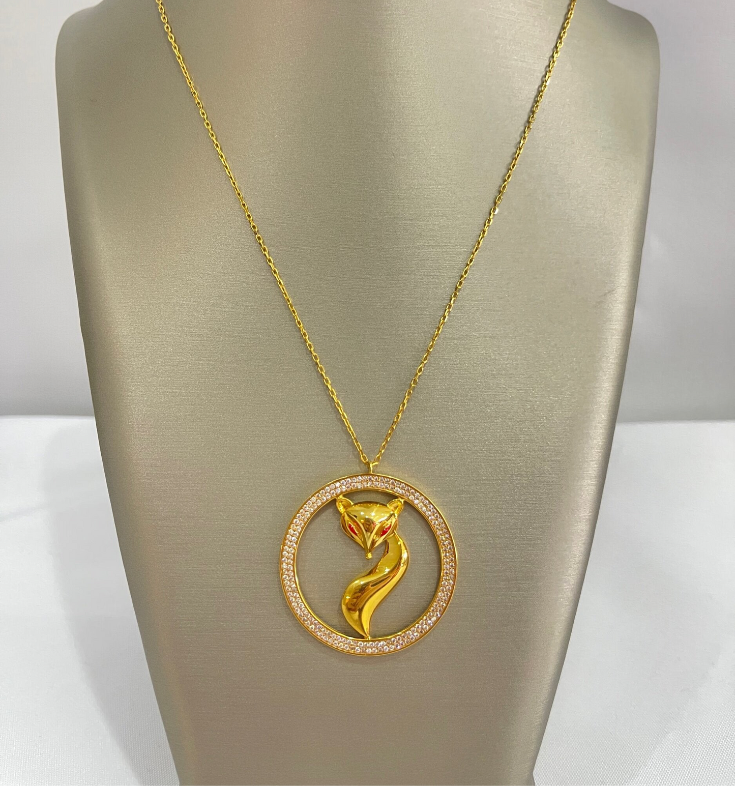 21K Gold Fox Necklace