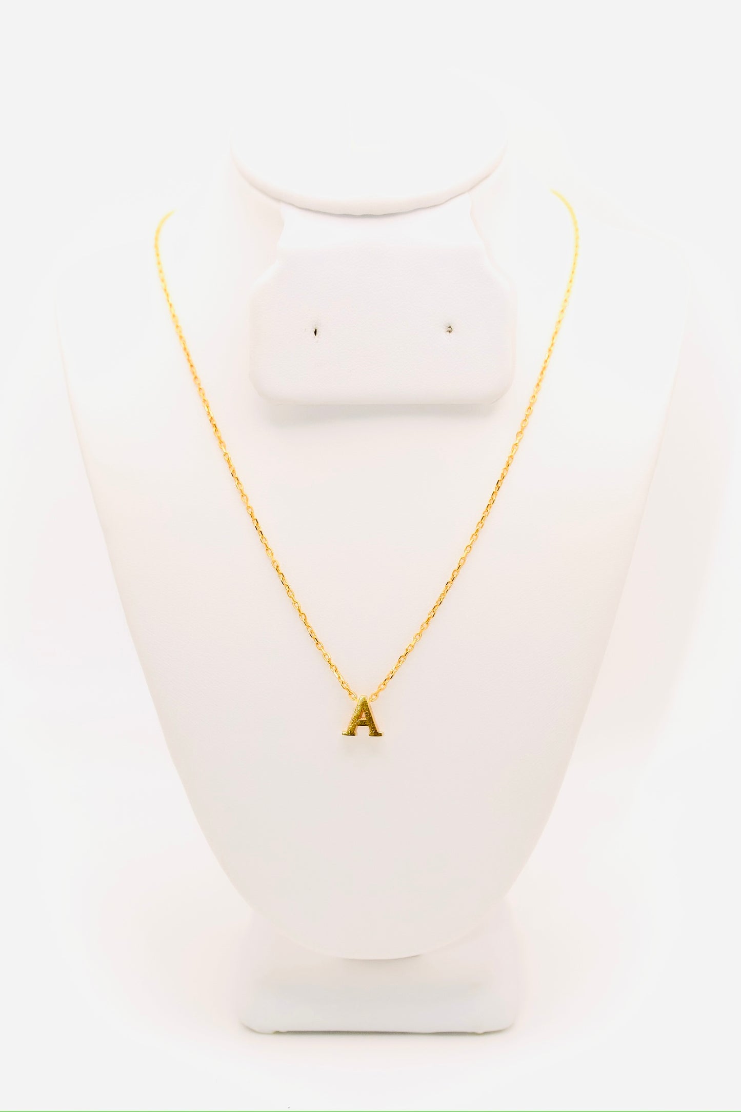 21K Gold Initial A Necklace