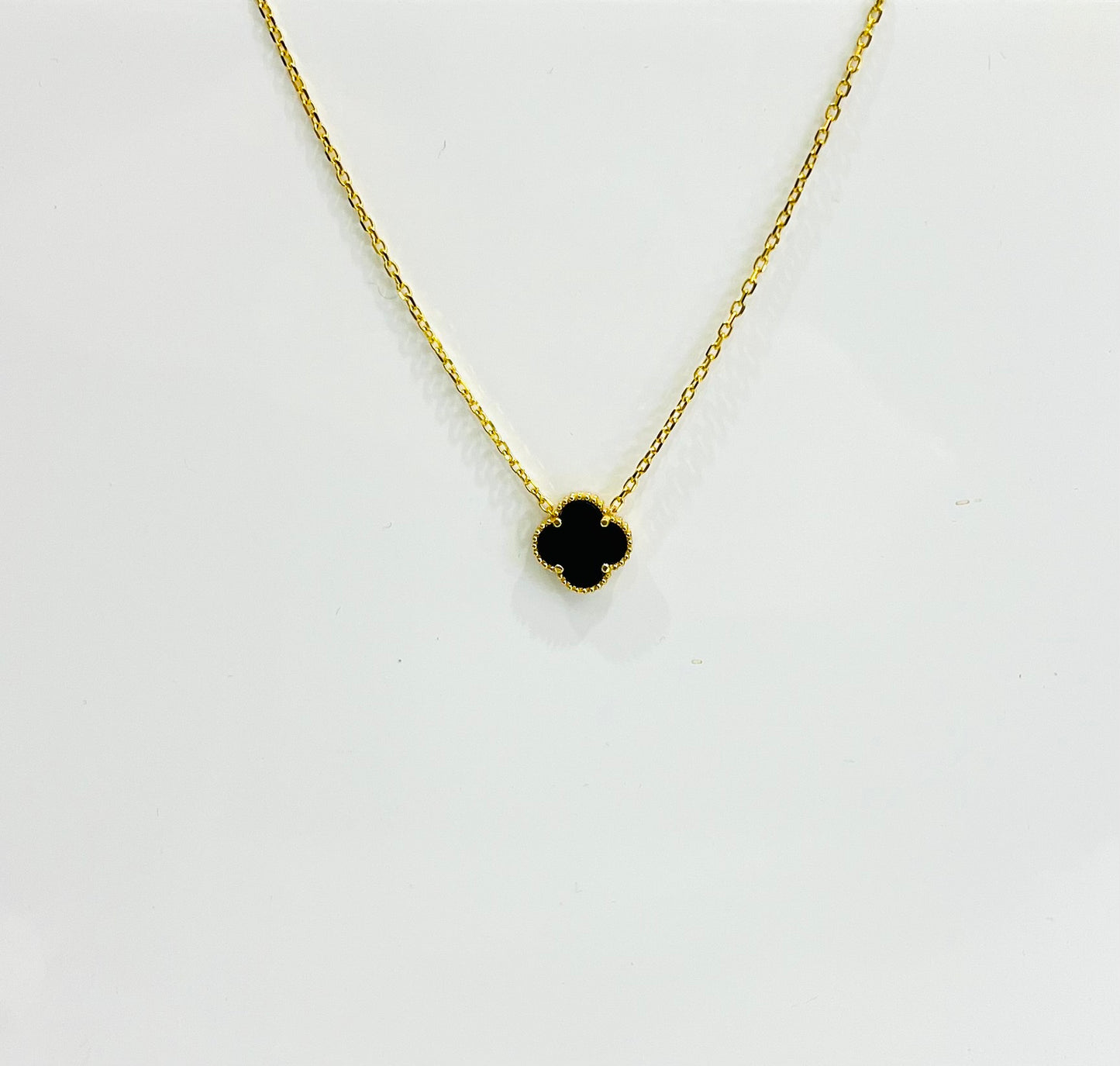 18K Gold Black Onyx Necklace