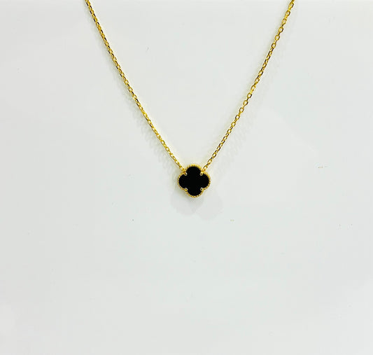 18K Gold Black Onyx Necklace