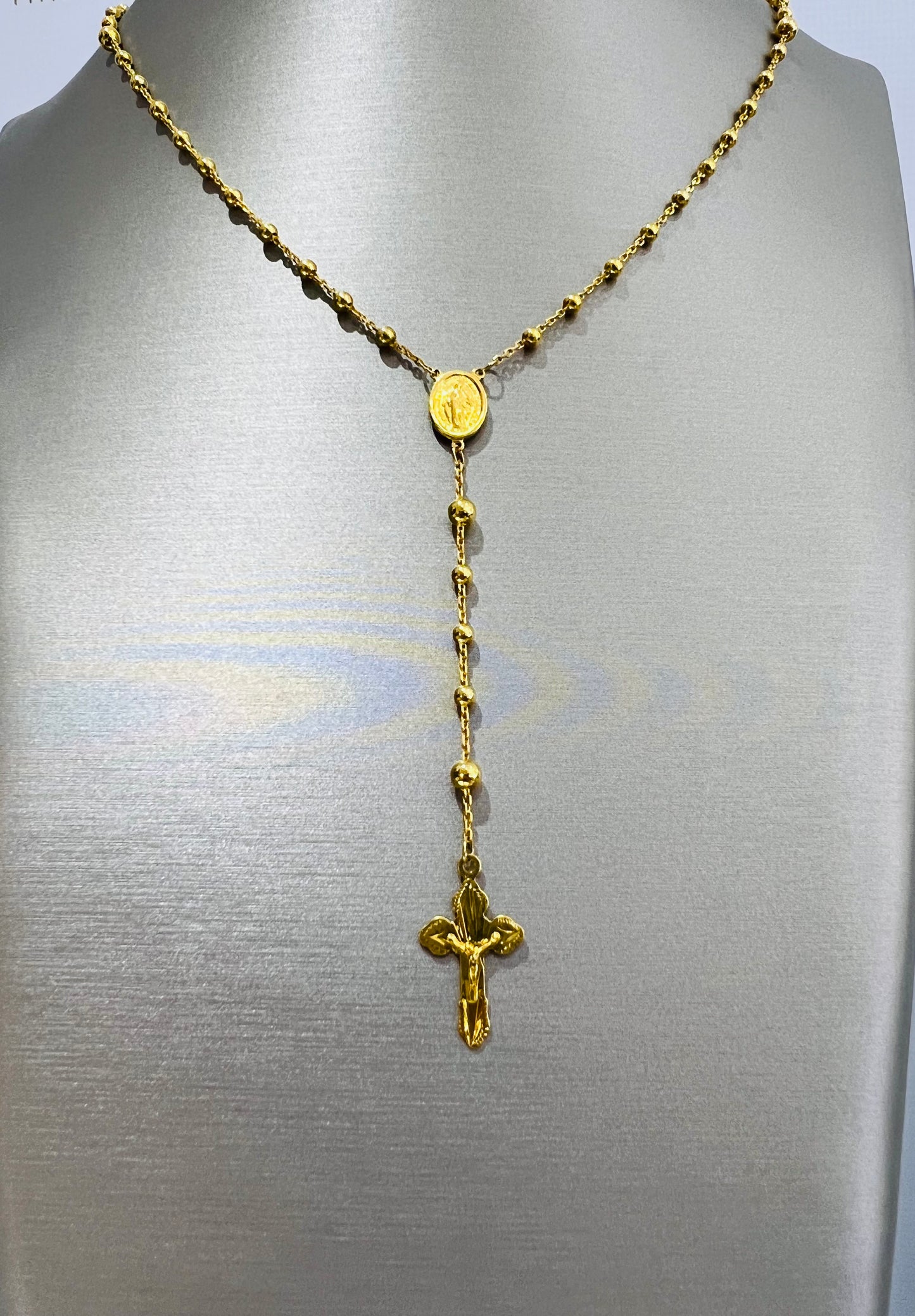 21K Gold Rosary Necklace