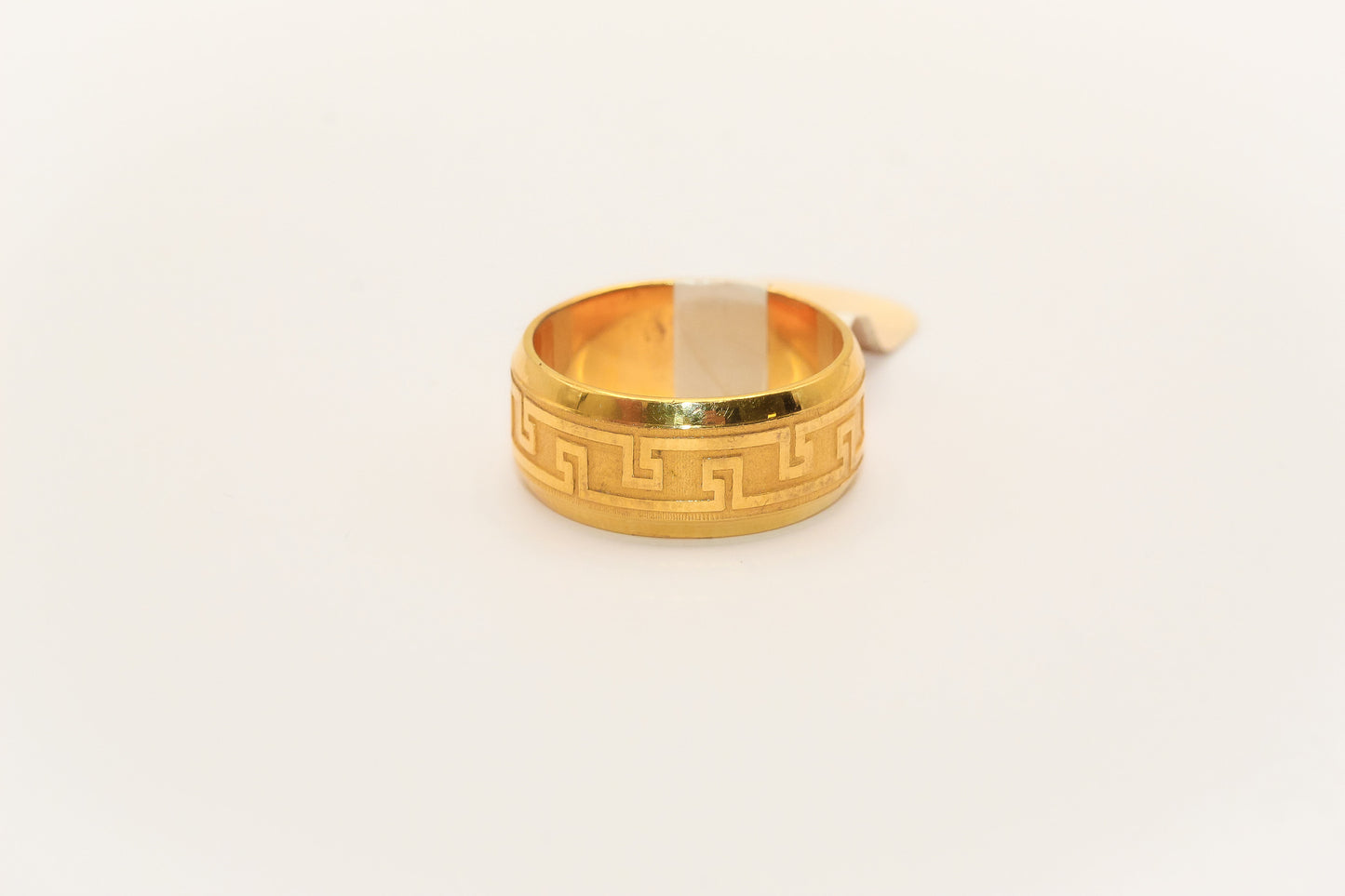21K Gold Greek Key Comfort Fit Band