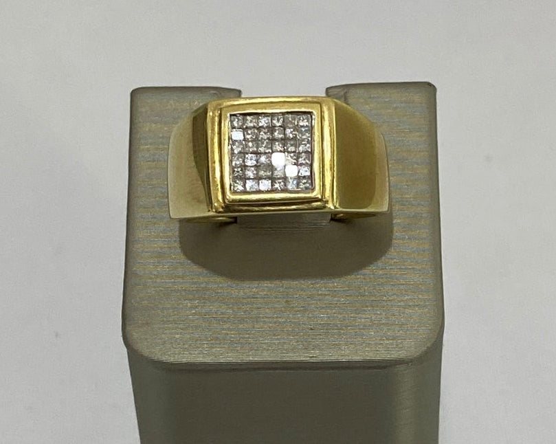 14K Gold Diamond Mens Ring