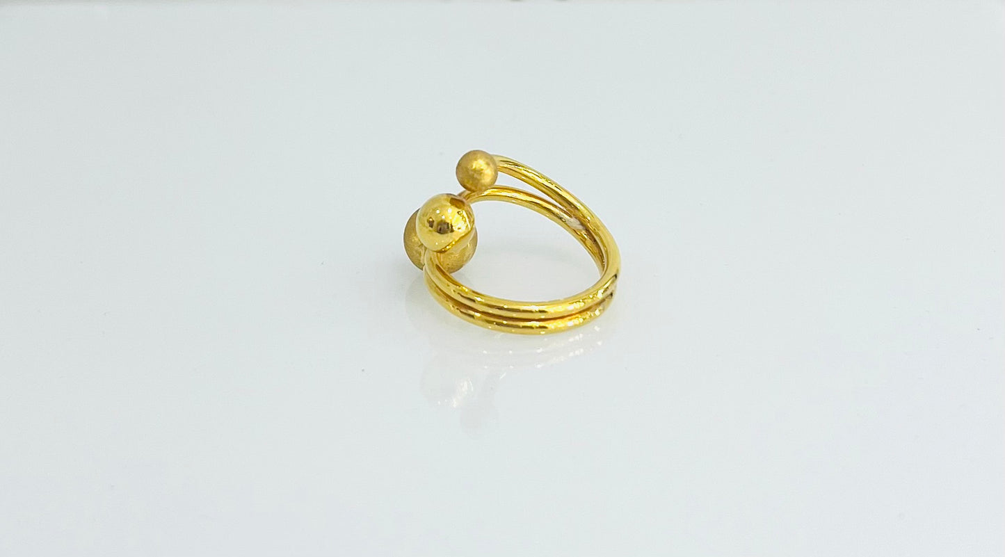 21K Gold Ball Ring