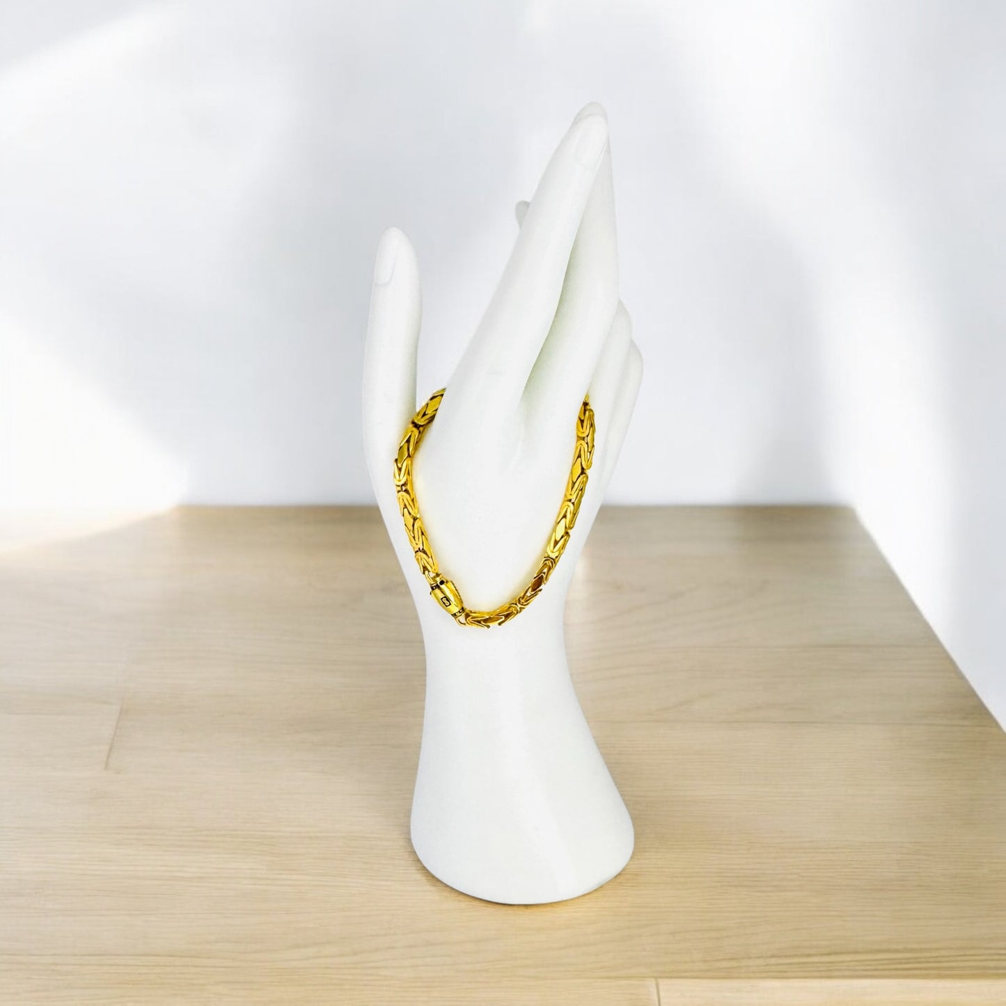 21K Gold Boxed Byzantine Monaco Bracelet