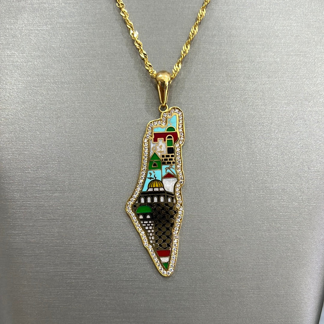 21k Gold Palestine Pendant