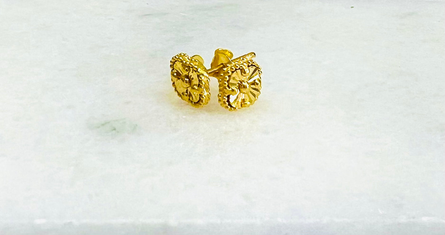 21K Gold Mini Clover Earrings