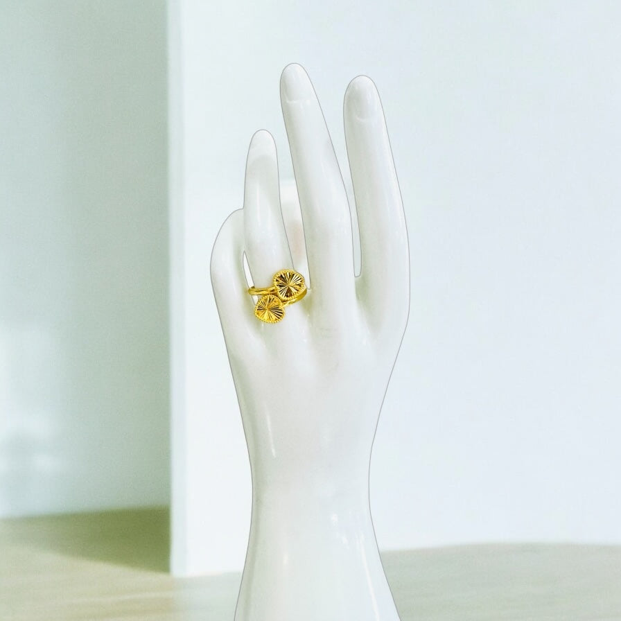 21K Gold Double Heart Ring