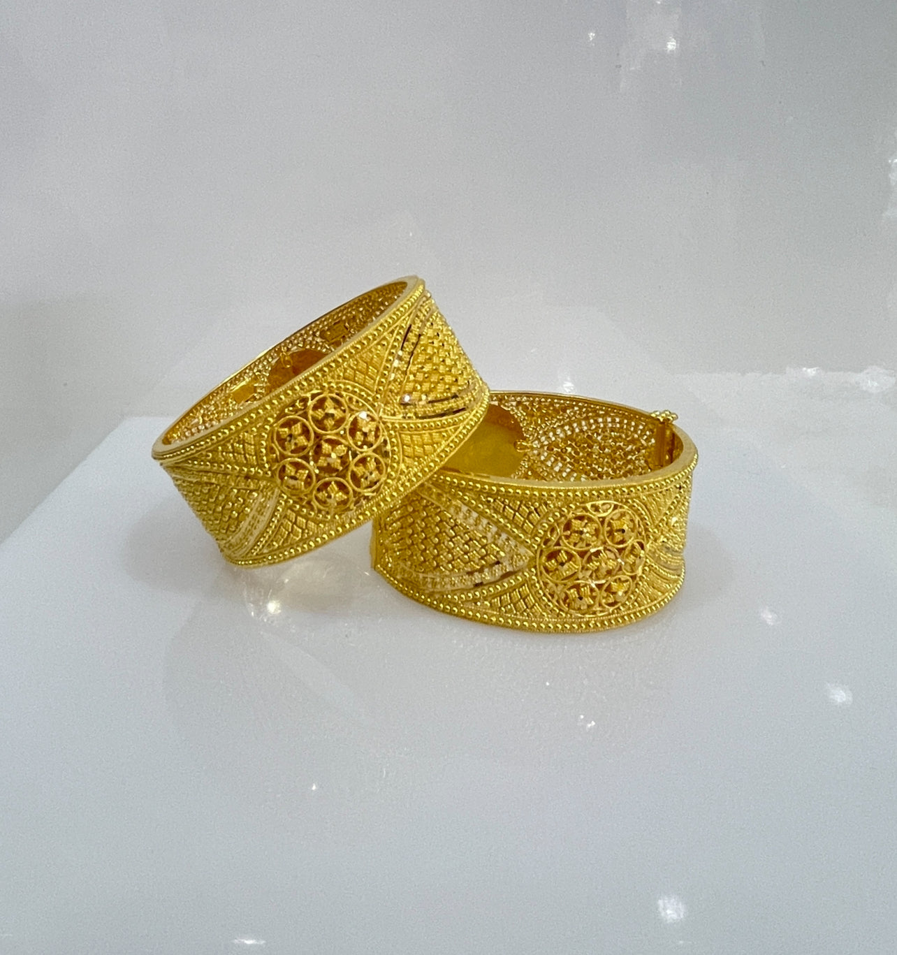 21k Gold Indian Wide Bracelets