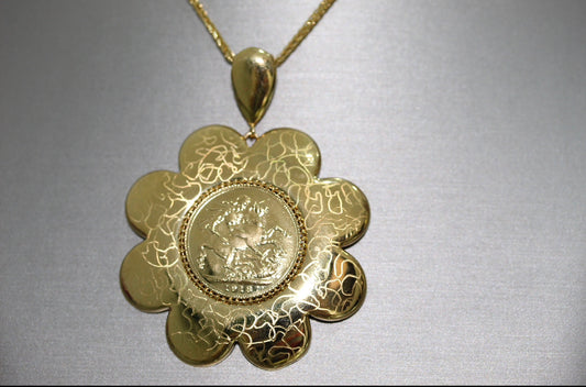 21K Gold Coin Pendant