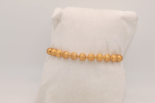 21K Gold Beaded Adjustable Bracelet