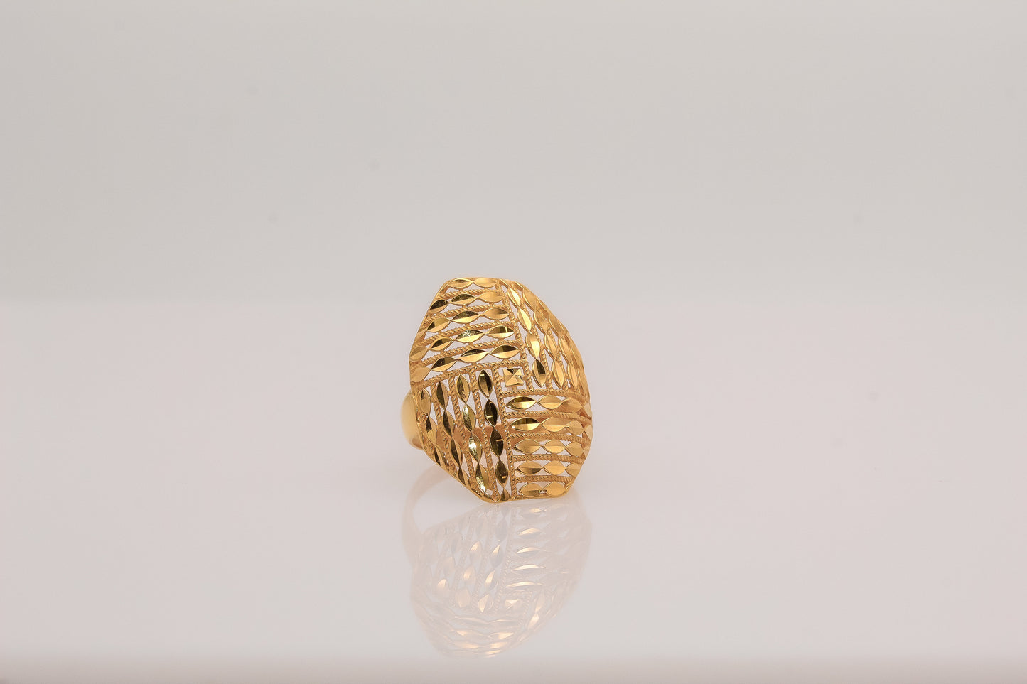 21K Gold Geometric Ring