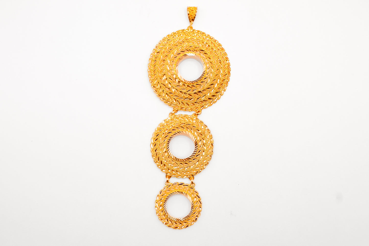 21K Gold Triple Lira Frame Pendant