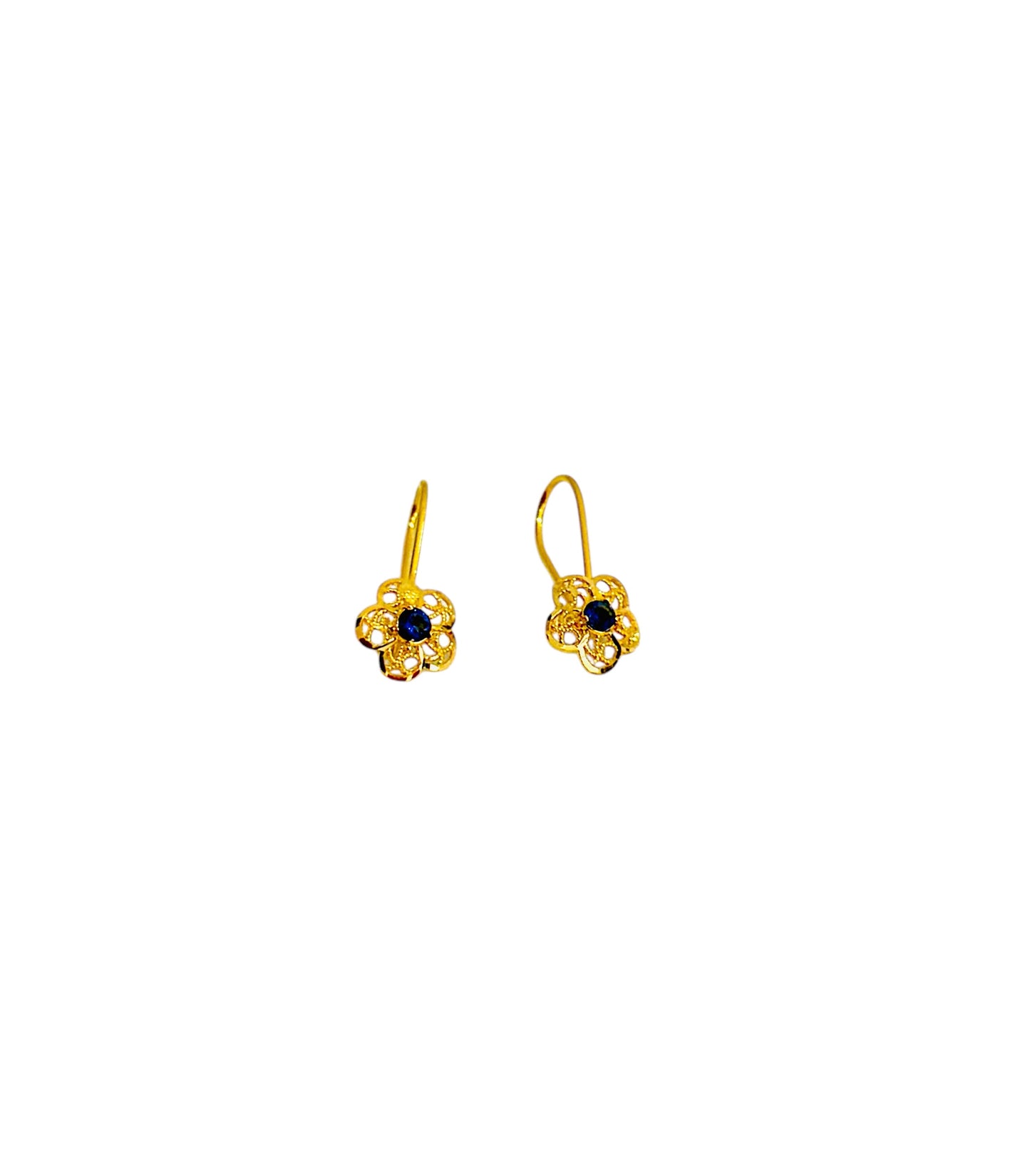 21K Gold Flower Earrings