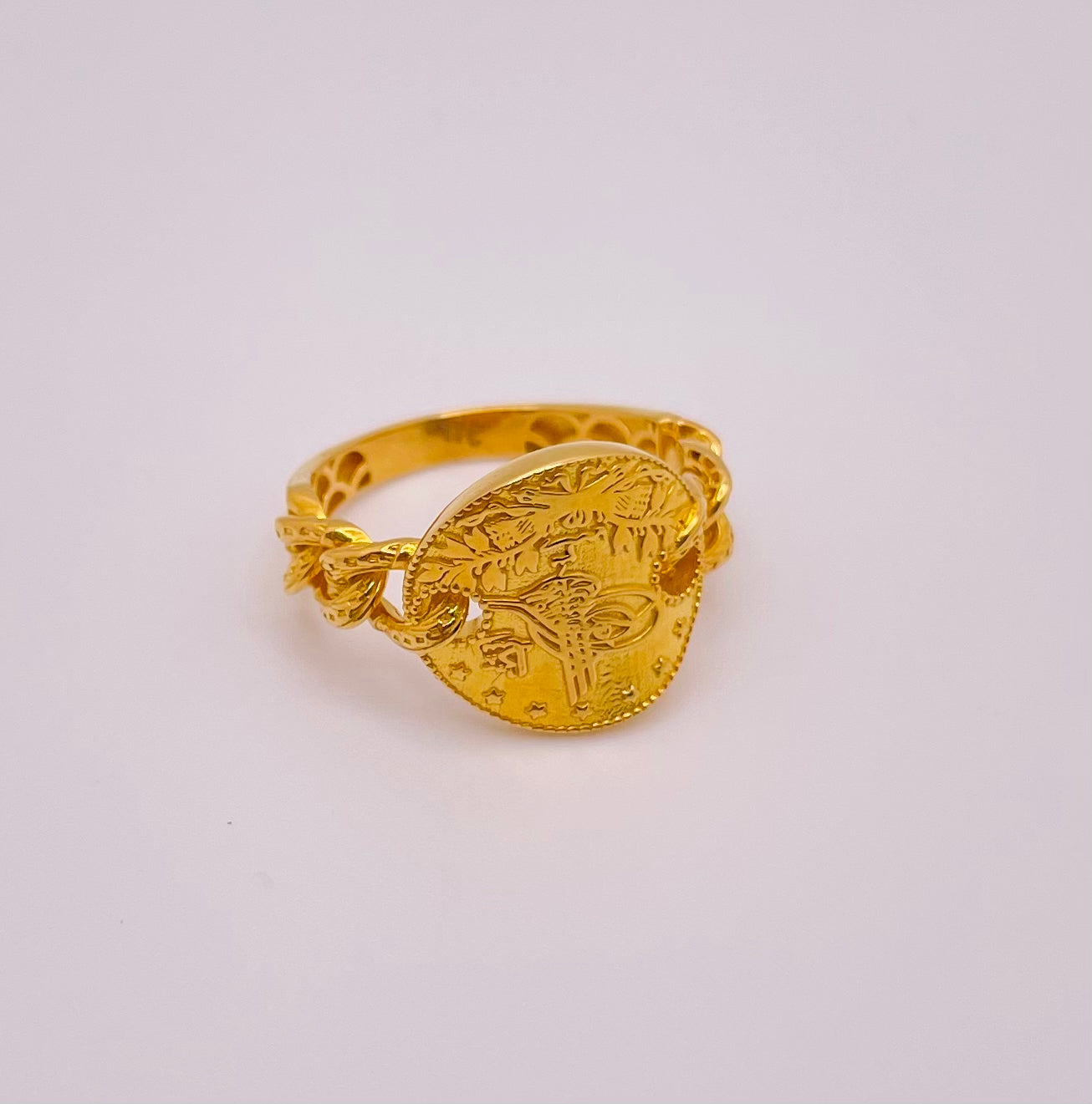 21k Hold Turkish Coin Ring