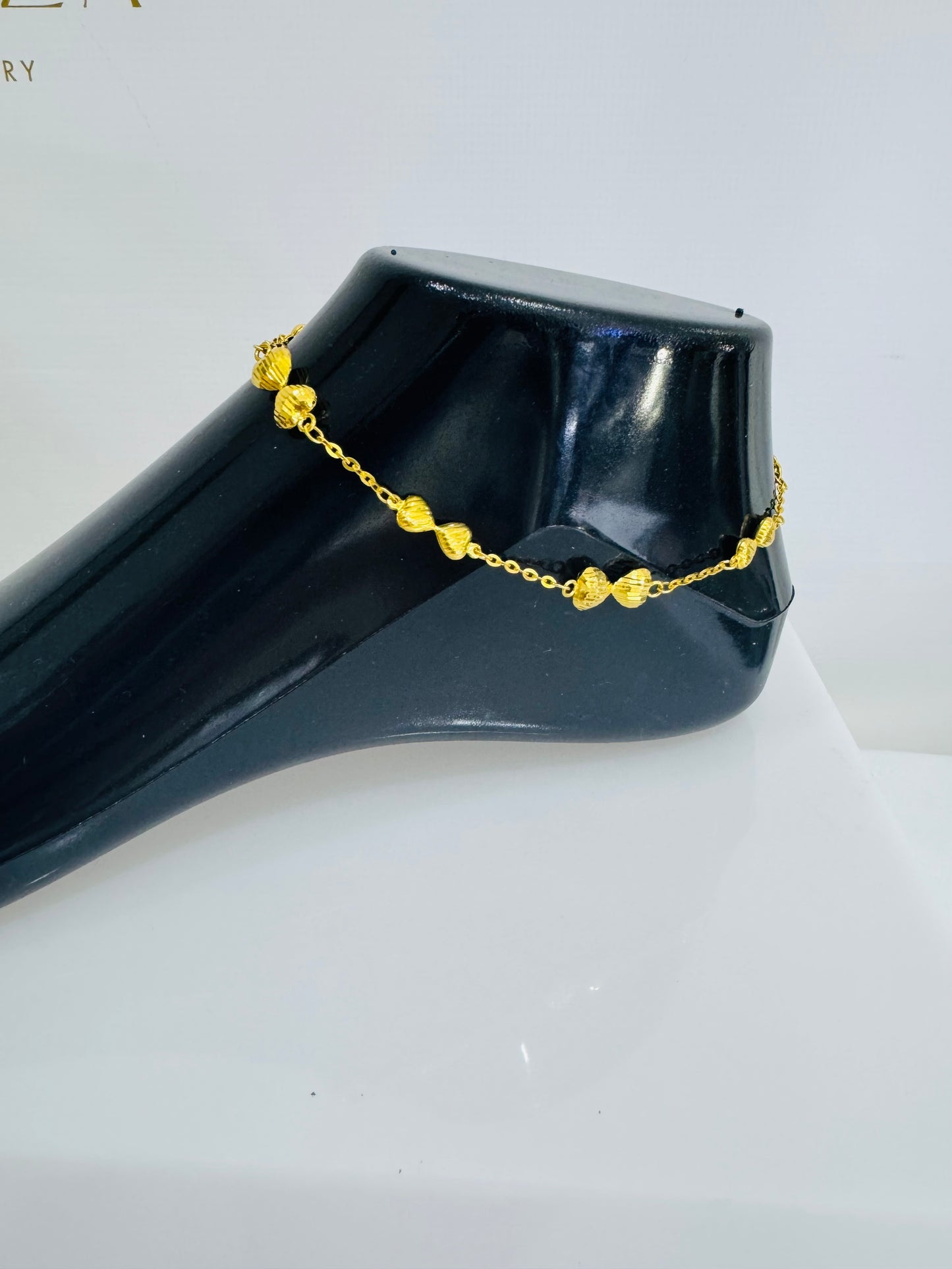 21k Gold Bow Motif Anklet