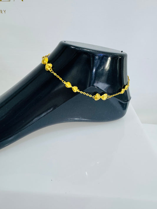 21K Gold Bow Motif Anklet
