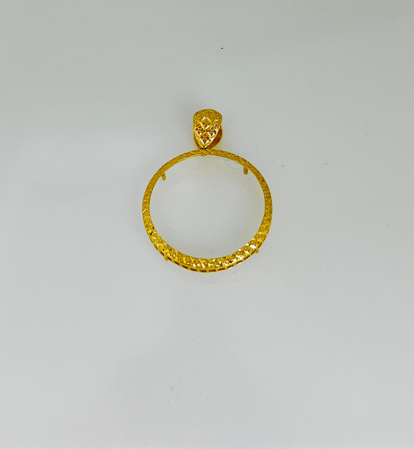 21K Gold Khamasiah Coin Frame Pendant