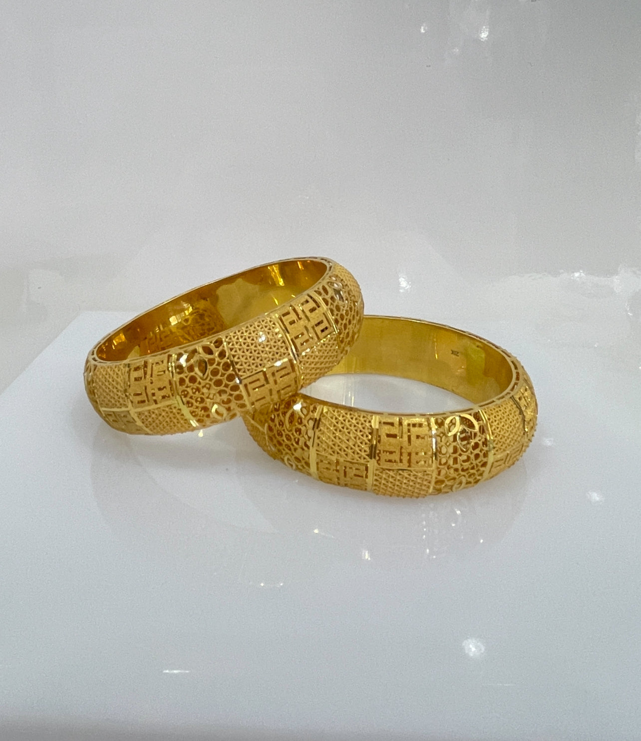 21K Gold Wide Bangles