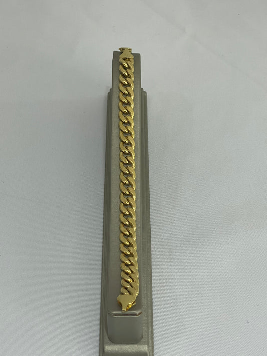 14K Gold Cuban Link Mens Bracelet
