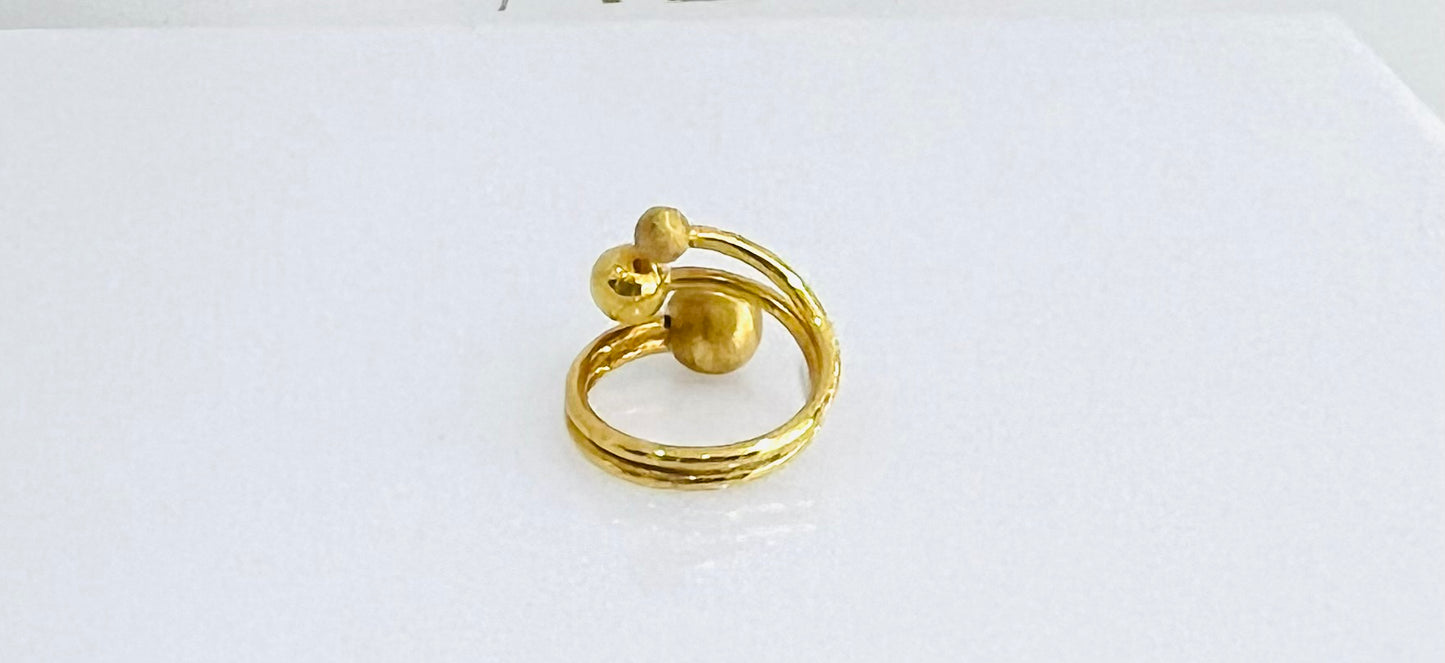 21K Gold Ball Ring